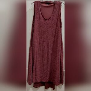 Simply Vera Vera Wang Sz XL, Plum Colored, floral textured, High Low Tank Dress.